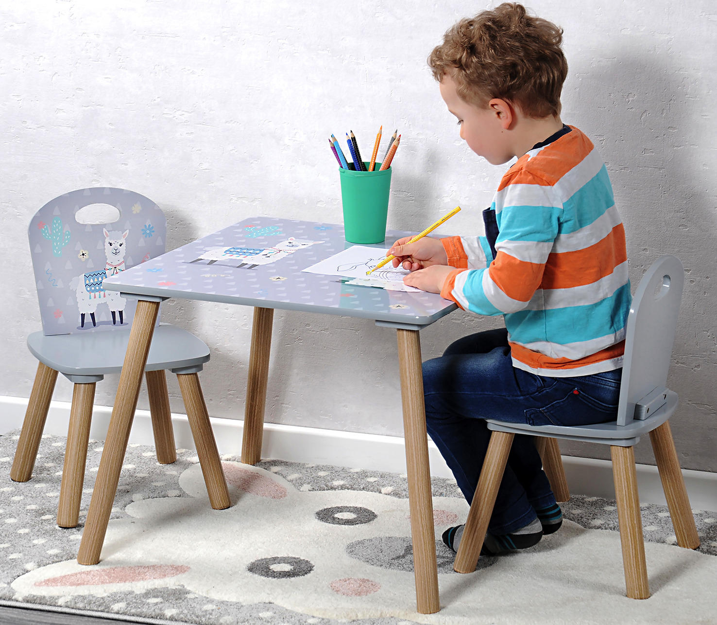 Kesper Kindertisch Mit Zwei Stühlen Multicolor Spanplatte Kindertisch_mit_2_stühlen - multicolor