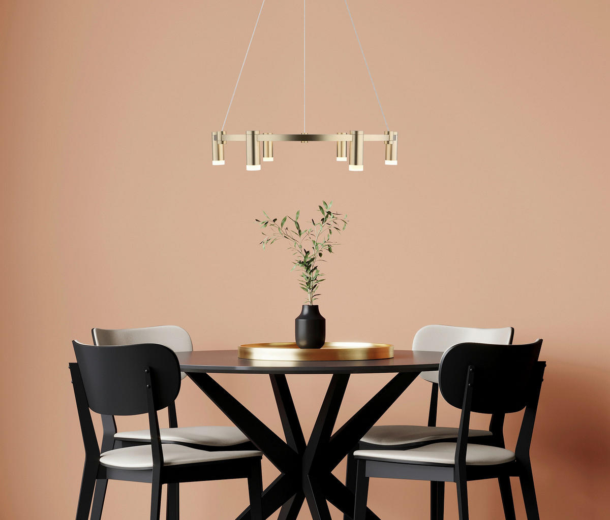 GLOBO Hängeleuchte Opal gold Acryl Aluminium Metall H/D: ca. 120x62 cm 1.0 Brennstellen Castela - gold/Opal (62,00/120,00cm) - GLOBO