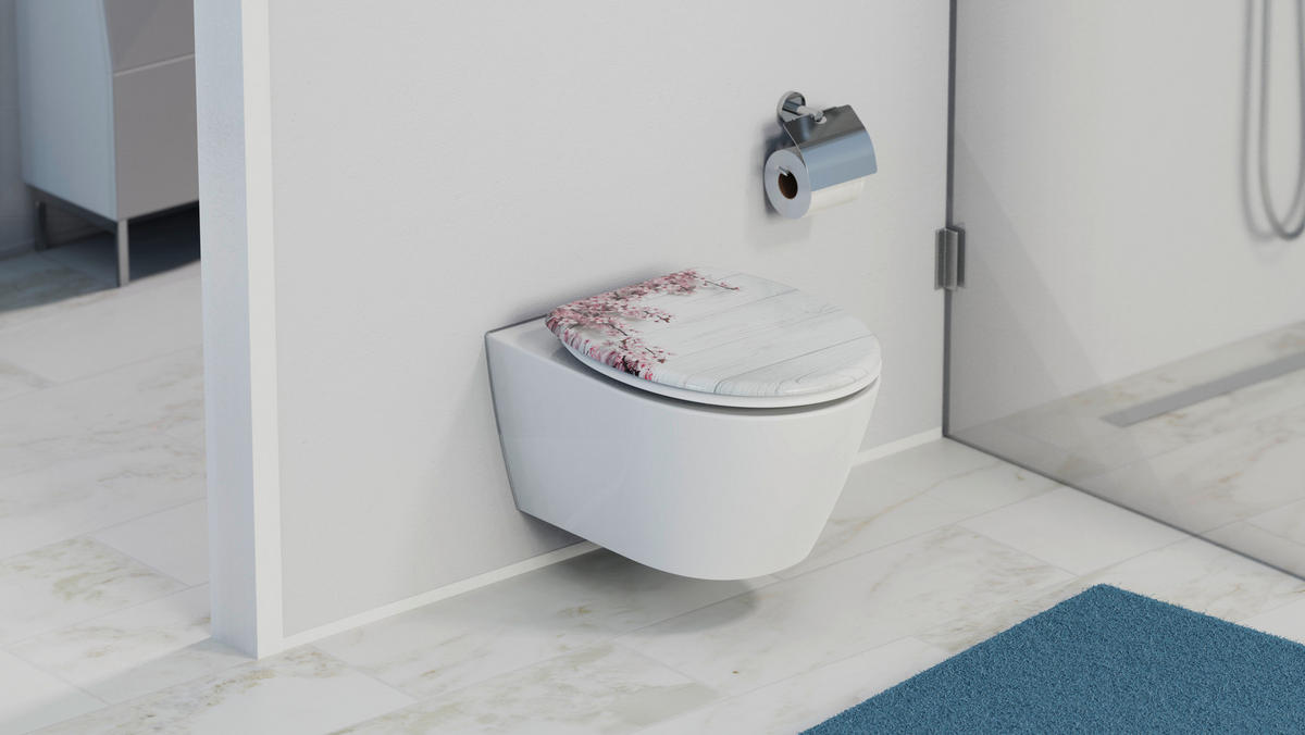 WC-Sitz MDF B/H/L: ca. 6x48x38,5 cm WC-Sitz_Flower&Wood Duroplast - (38,50/6,00/48,00cm) - Eisl