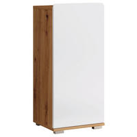 Stauraumelement Ciara weiß Hochglanz Eiche Artisan Nachbildung B/H/T: ca. 37x82x31 cm Ciara - Eiche/weiß (37,00/82,00/31,00cm) - Trendteam