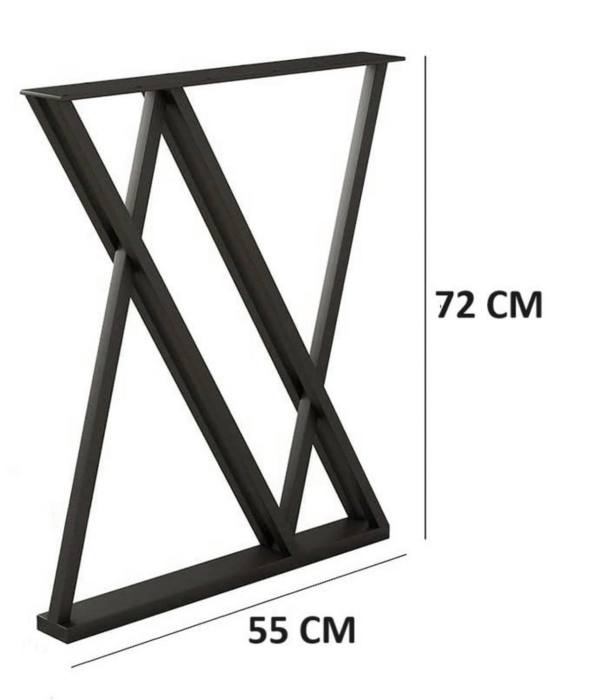 Tischgestell OS  MA67 schwarz matt pulverbeschichtet B/H: ca. 55x72 cm OS  MA67 - schwarz (55,00/72,00cm) - moebel17