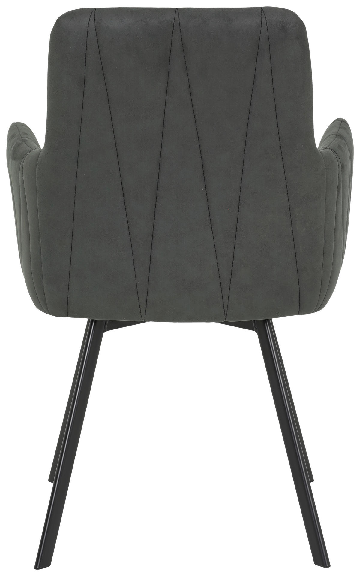 Stuhl Gesa 2er Set anthrazit Vintage Microfaser B/H/T: ca. 56x88x64 cm Gesa 2er Set - schwarz/anthrazit (56,00/88,00/64,00cm) - Hela