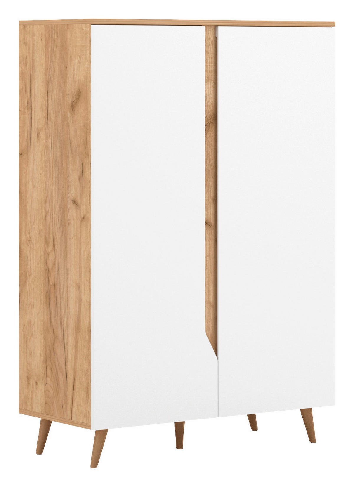 Kommode Tue Craft Eiche Nachbildung weiß matt B/H/T: ca. 90x132x42 cm Tue - weiß/Craft (90,00/132,00/42,00cm) - WIPMEB