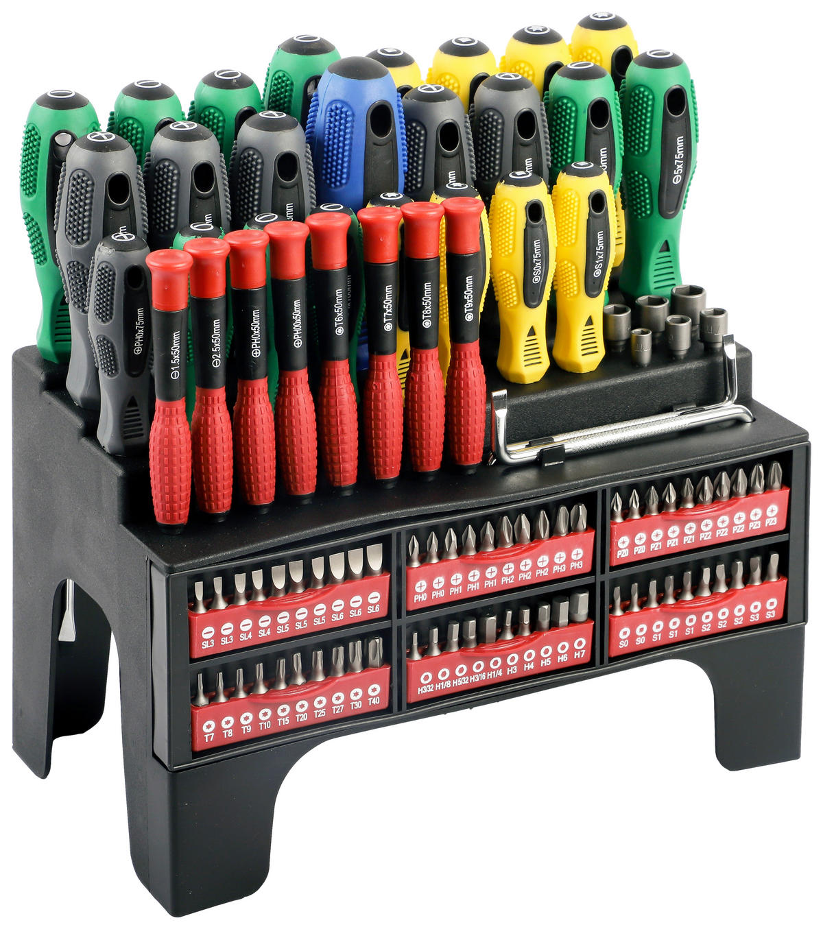 Schraubendreher-Bitset-Set 100 tlg. Schraubendreher/-u.Bitsortiment