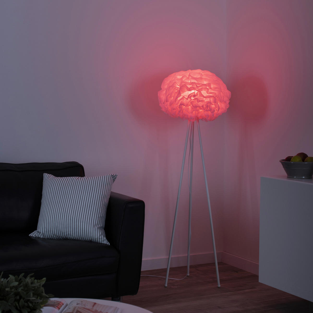 Just Light Smarte Stehleuchte PN11212-16 Naomi weiß Eisen Kunststoff Stoff H/D: ca. 140x47 cm E27 1 Brennstellen Naomi - weiß (47,00/140,00cm) - Just Light