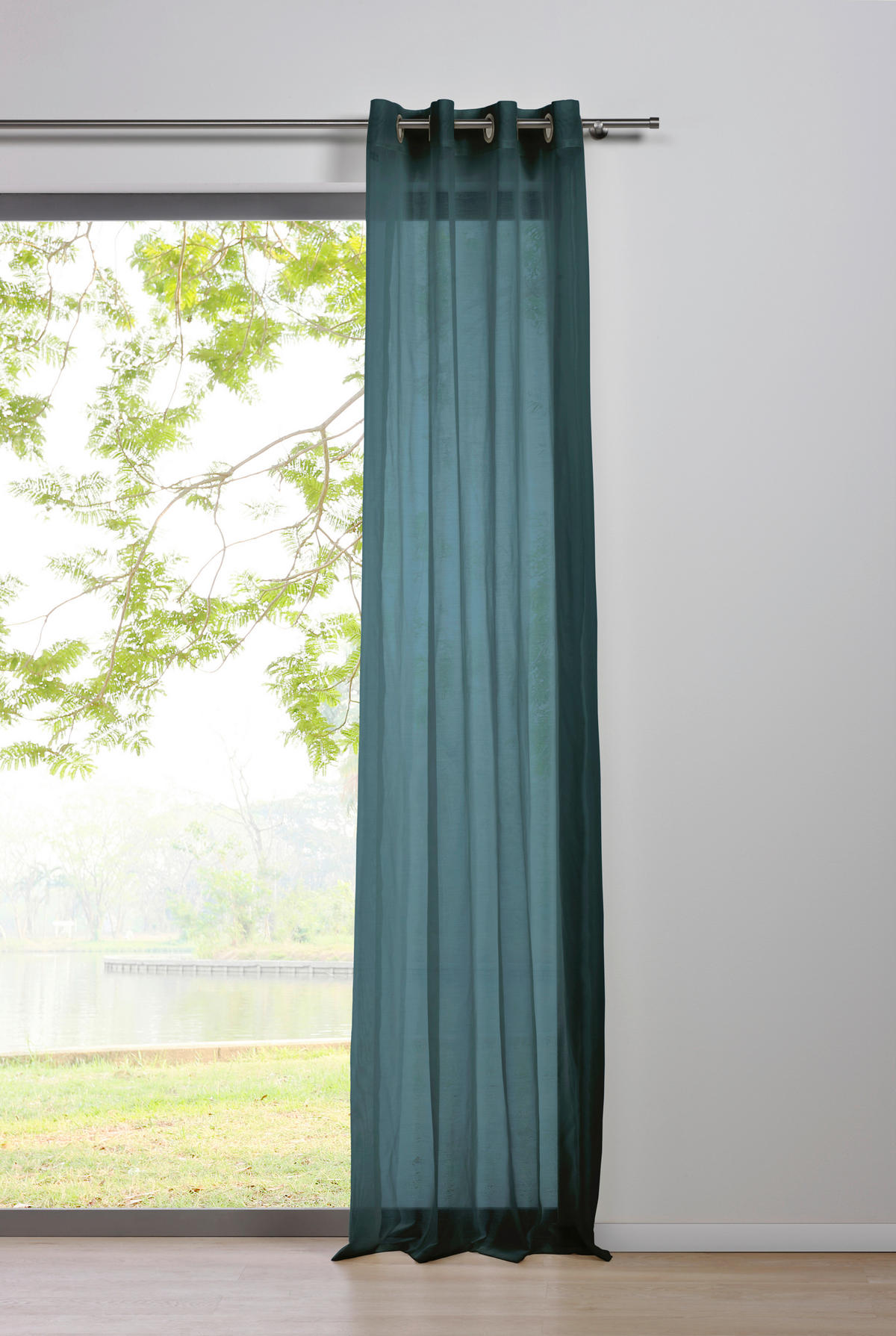 Ösenvorhang PURE blau B/L: ca. 135x245 cm PURE - blau/grün (135,00/245,00cm)