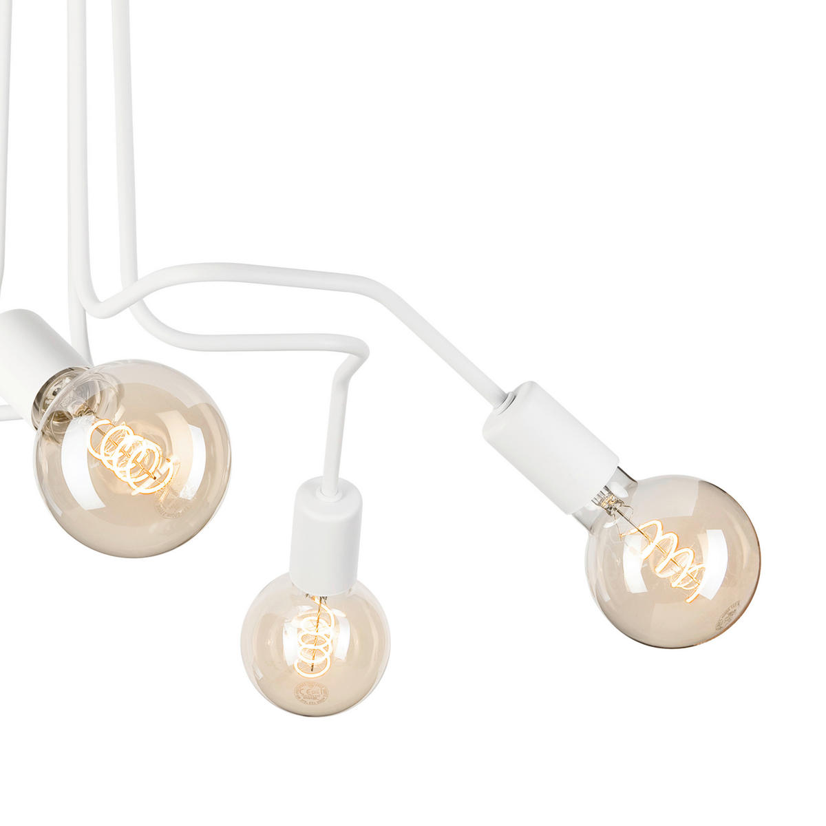 Lamkur Deckenleuchte DOMINO 51192 weiß Stahl H/L: ca. 40x59 cm E27 5 Brennstellen Domino - weiß (59,00cm) - Lamkur