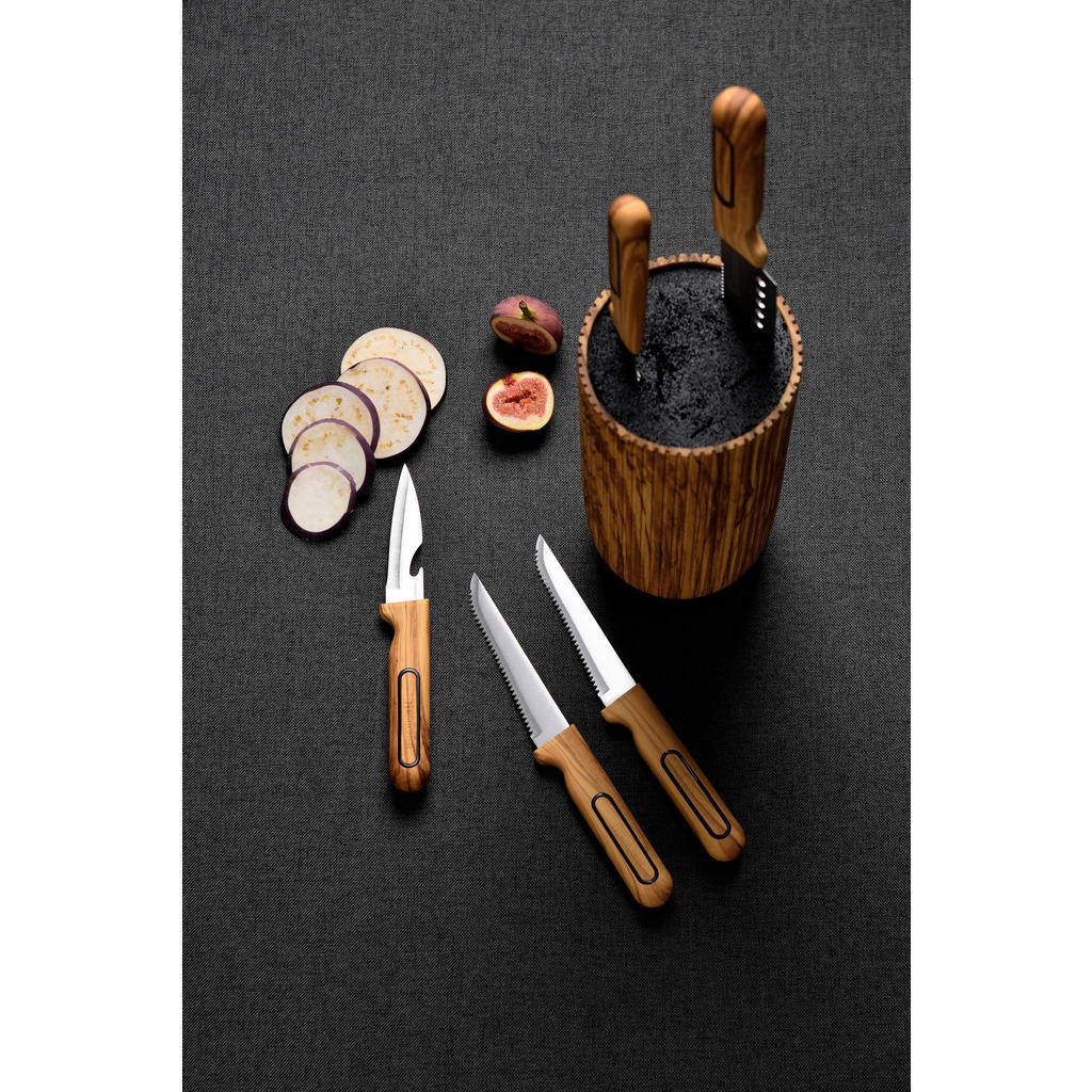 Thumbnail - BERGNER Steakmesser-Set CHARCOAL silber Edelstahl B/H/L: ca. 17x2,8x25 cm