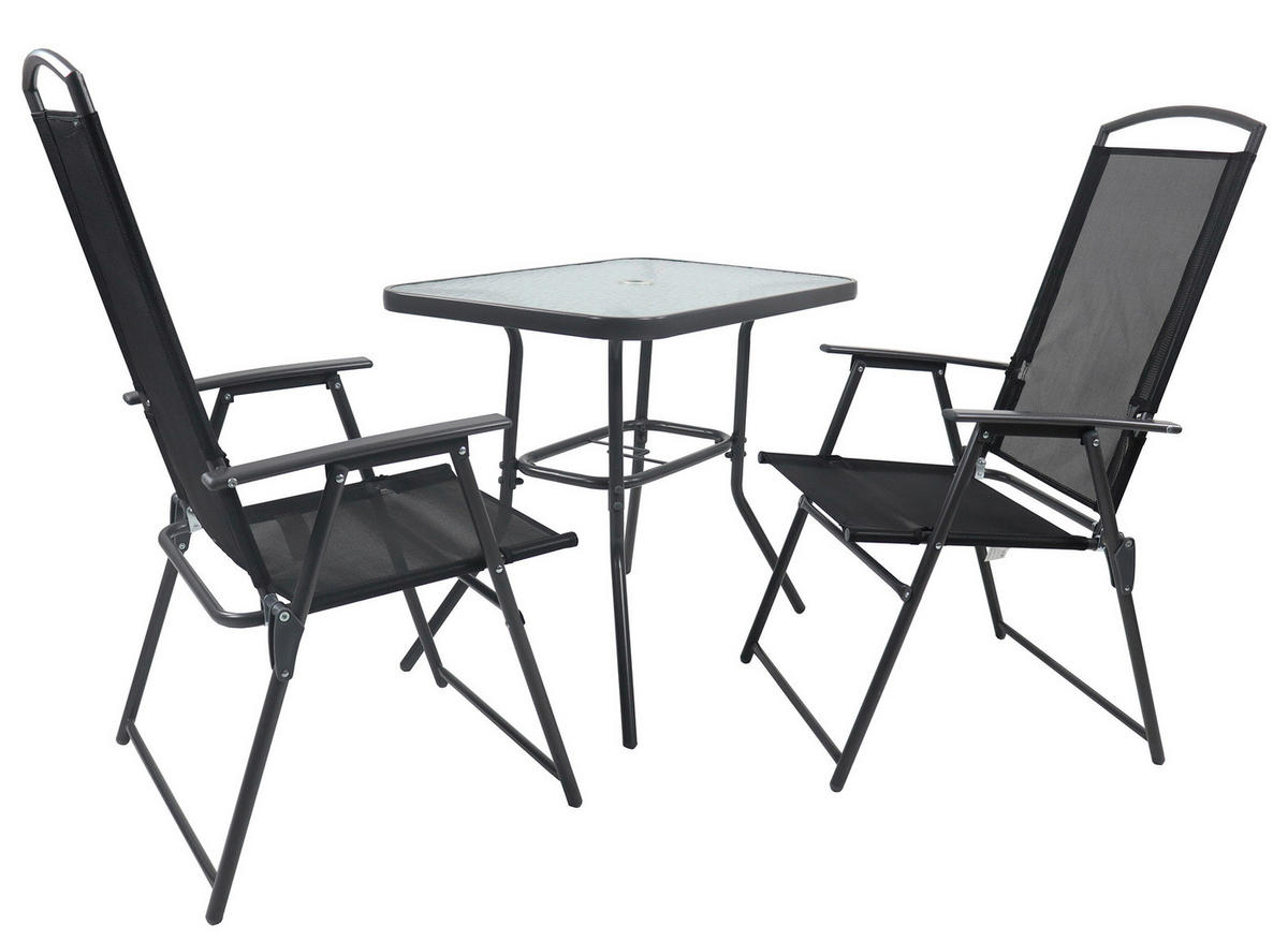VCM Gartensitzgruppe anthrazit Stahl B/H/T: ca. 80x70x55 cm Gartensitzgruppe - anthrazit (80,00/70,00/55,00cm) - VCM