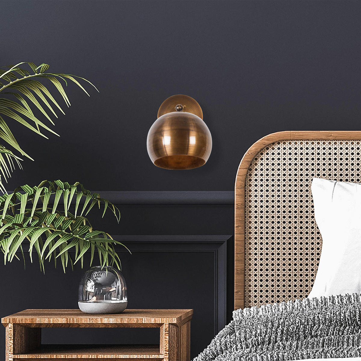 Opviq Wandleuchte Sivani bronze Metall B/H/T/L/D: ca. 28x21x28x15x15 cm E27 1 Brennstellen Sivani - bronze (15,00/28,00/21,00cm) - Opviq