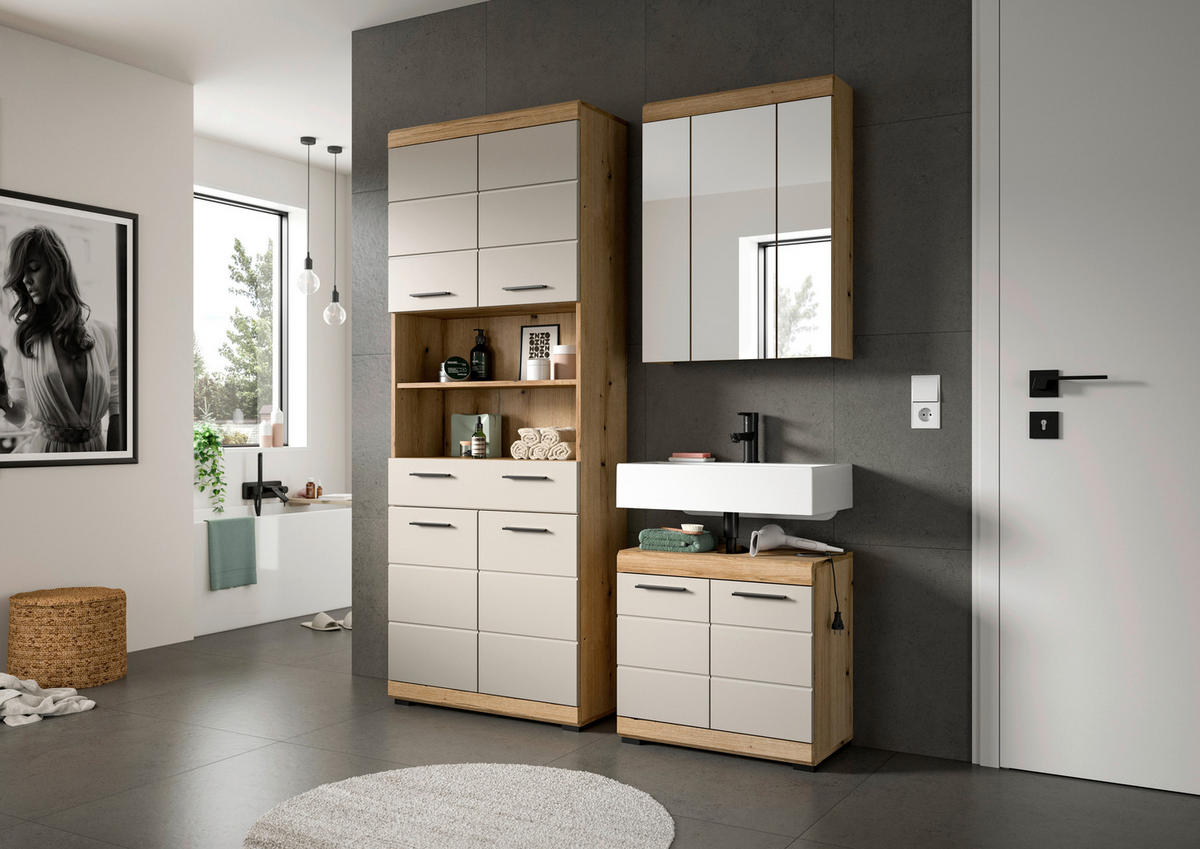 Badezimmer-Set Scout Evoke Oak Nachbildung Kaschmirgrau Nachbildung B/H/T: ca. 149x191x34 cm Scout - Kaschmirgrau (149,00/191,00/34,00cm) - xonox.home