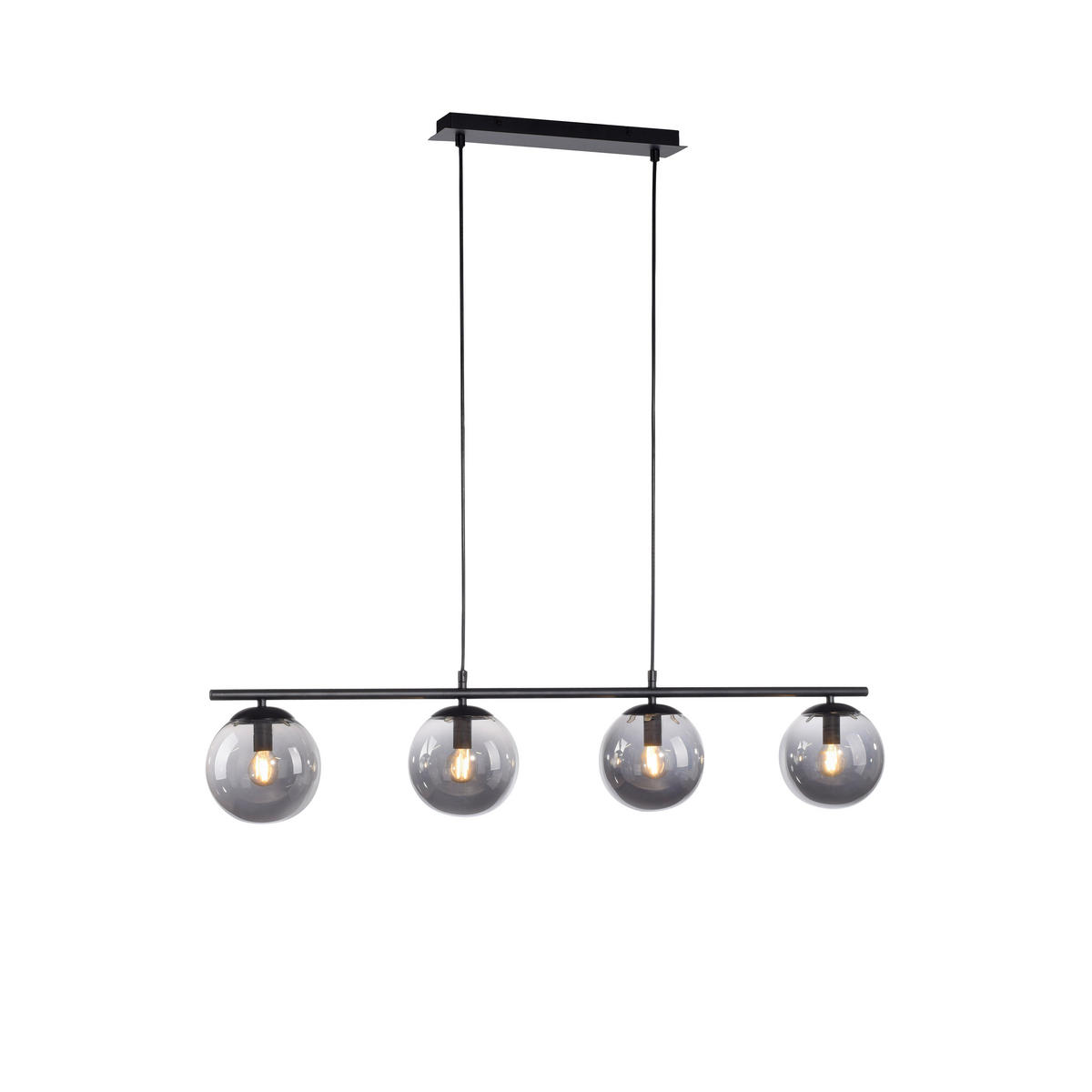 Just Light Pendelleuchte BIG WIDOW 14604-18 schwarz Metall Rauchglas B/H: ca. 100x150 cm E14 4 Brennstellen BIG WIDOW - schwarz (100,00/150,00cm) - Just Light