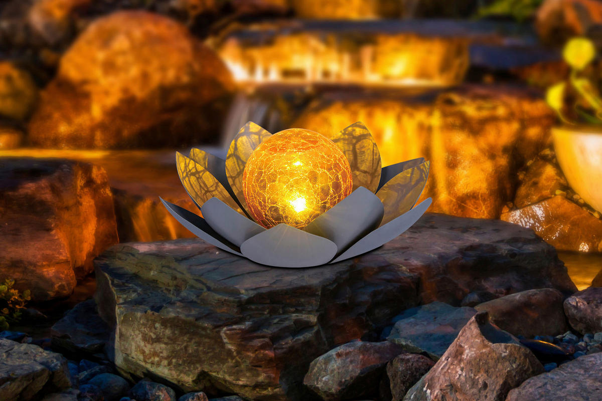 Solarleuchte orange grau B/H: ca. 25x9 cm LED-Solarleuchte_Majira - orange/grau (25,00/9,00cm) - GLOBO