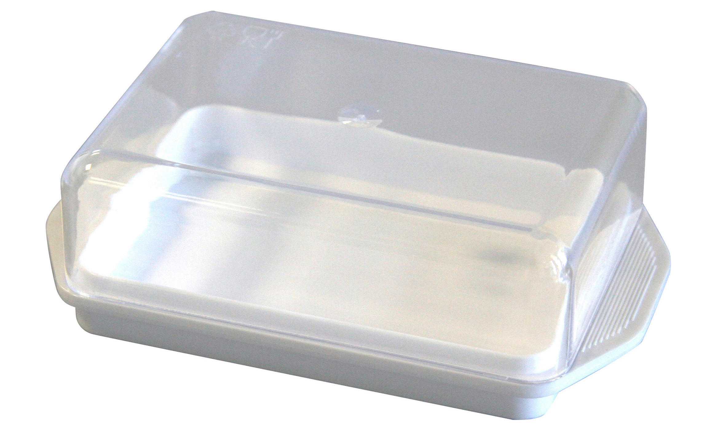 Butterdose weiß B/H/L: ca. 9,2x4,7x15,3 cm Butterdose - weiß/transparent (15,30/9,20/4,70cm)