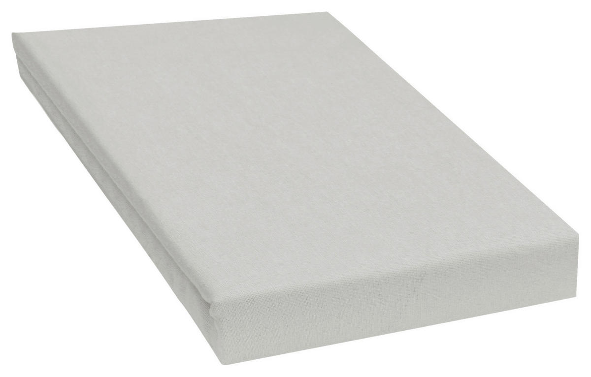 Biber Spannbetttuch Biber Spannbettuch_Biber 160x200x27 grau - grau (200,00/160,00/27,00cm) - POCOline
