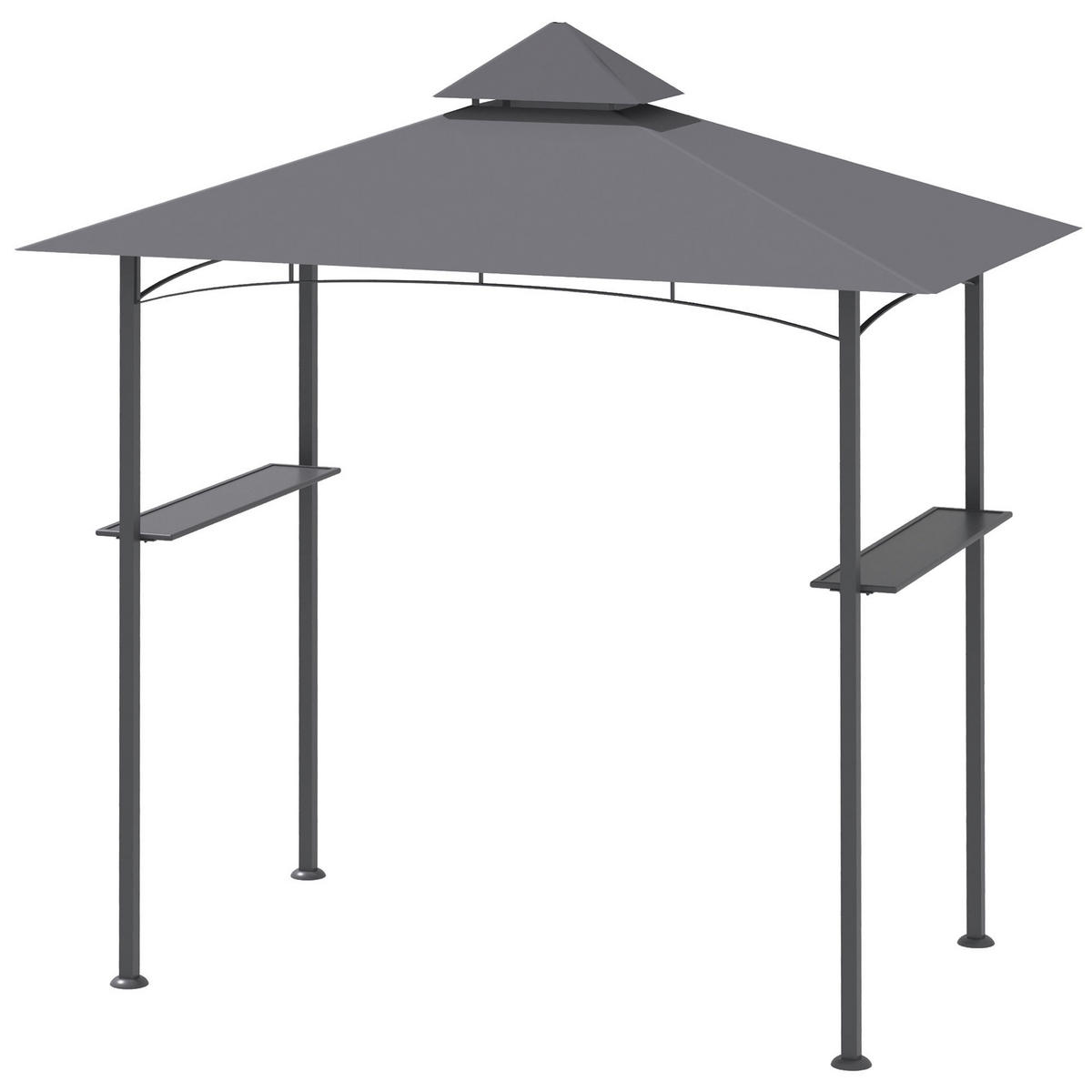 Outsunny Grillpavillon schwarz Stahl B/H/L: ca. 148x252x245 cm Grillpavillon - schwarz/grau (245,00/148,00/252,00cm) - Outsunny