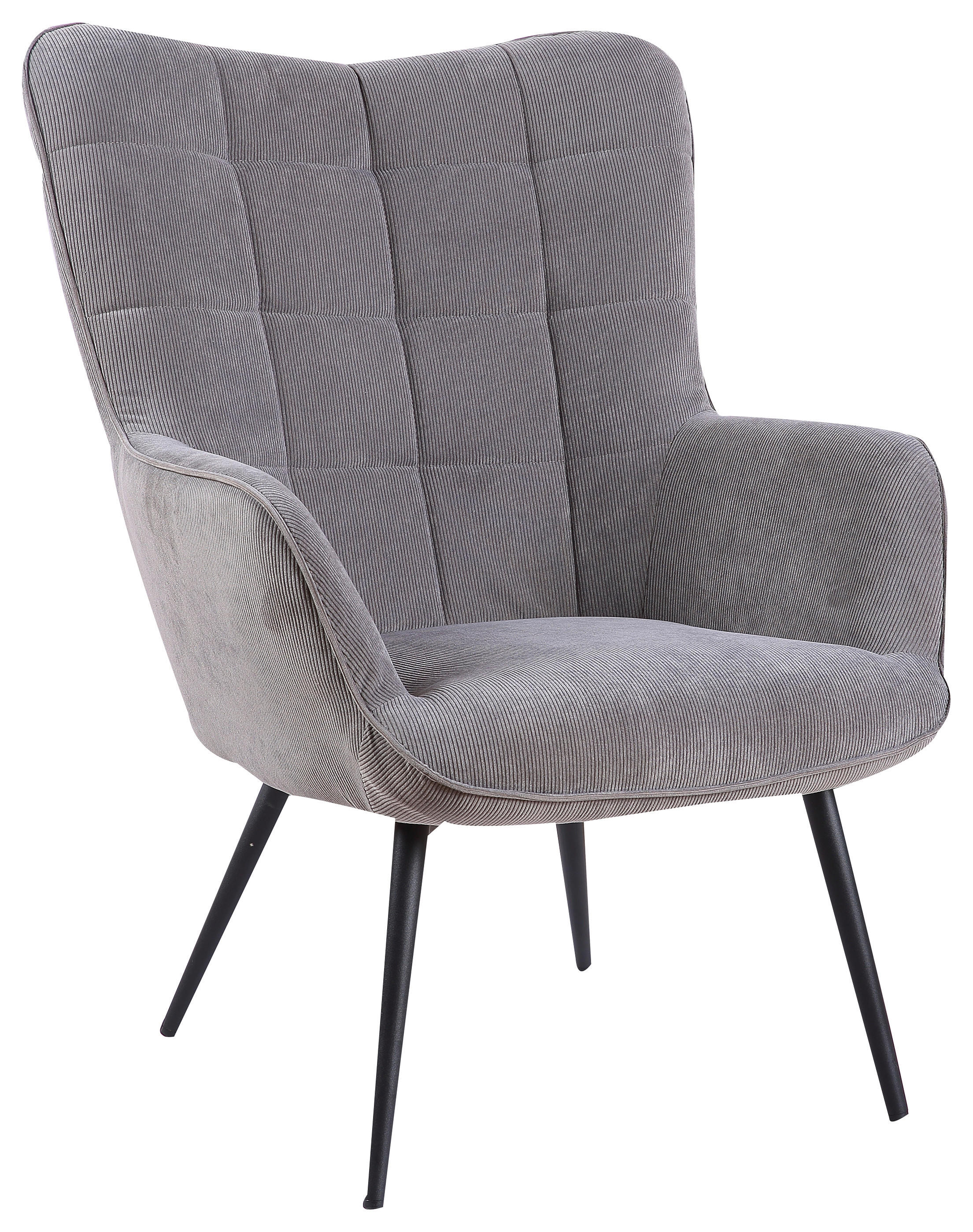 byLIVING Sessel UTA grau schwarz Stoff Metall B/H/T: ca. 72x97x80 cm UTA - schwarz/grau (72,00/97,00/80,00cm) - byLIVING