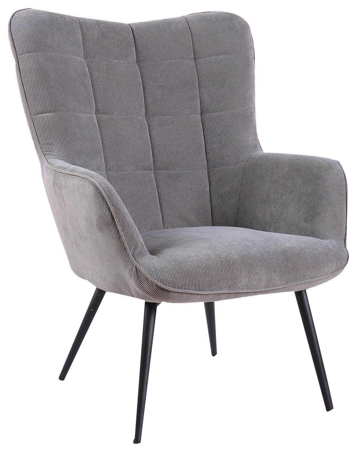 byLIVING Sessel UTA grau schwarz Stoff Metall B/H/T: ca. 72x97x80 cm UTA - schwarz/grau (72,00/97,00/80,00cm) - byLIVING