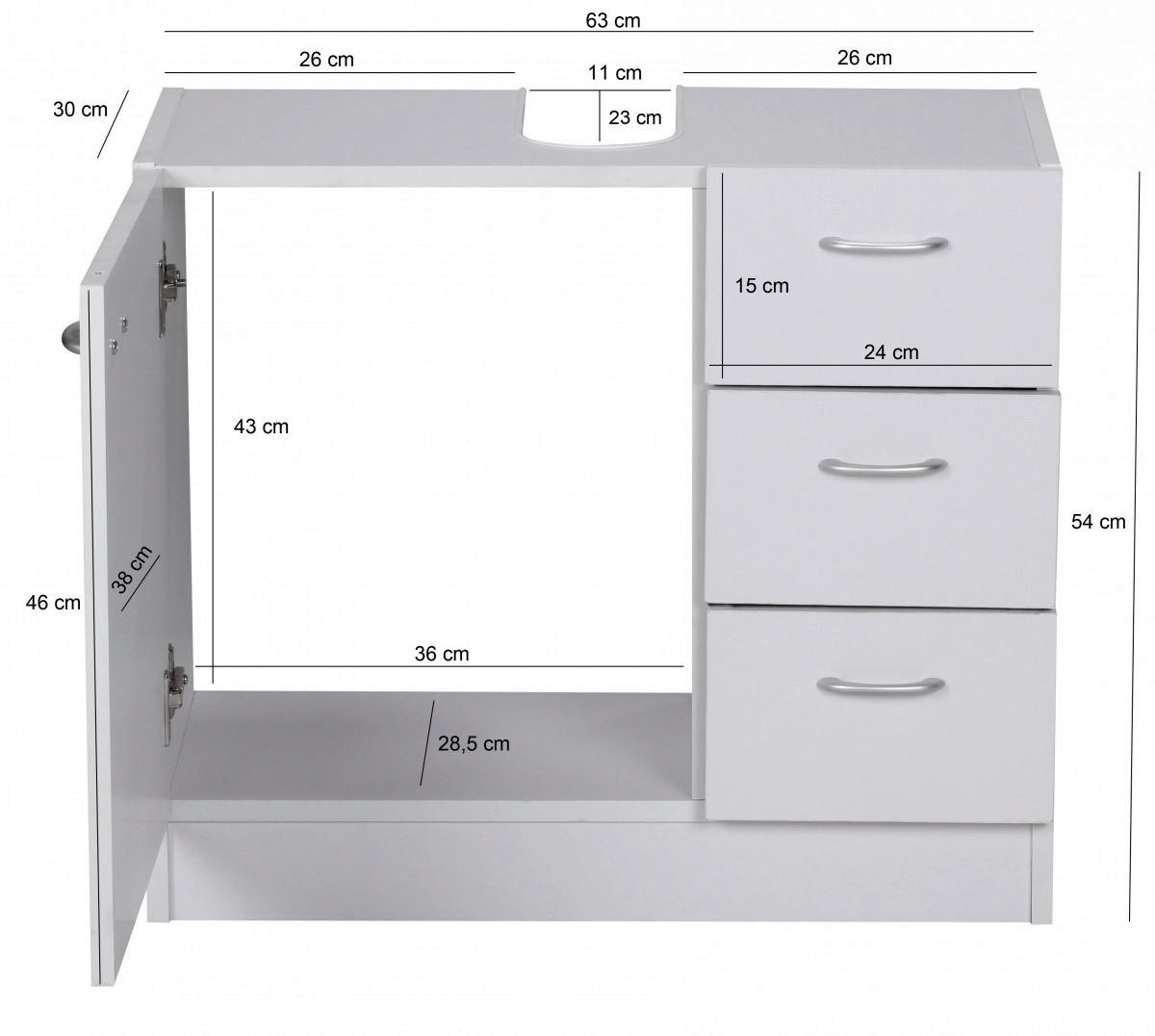 Waschbeckenunterschrank weiß B/H/T: ca....