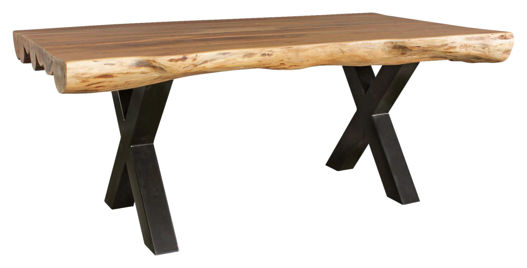 Esstisch natur schwarz Lack matt B/H/T: ca. 200x77x100 cm Esszimmertisch - natur/schwarz (200,00/77,00/100,00cm) - Wohnling