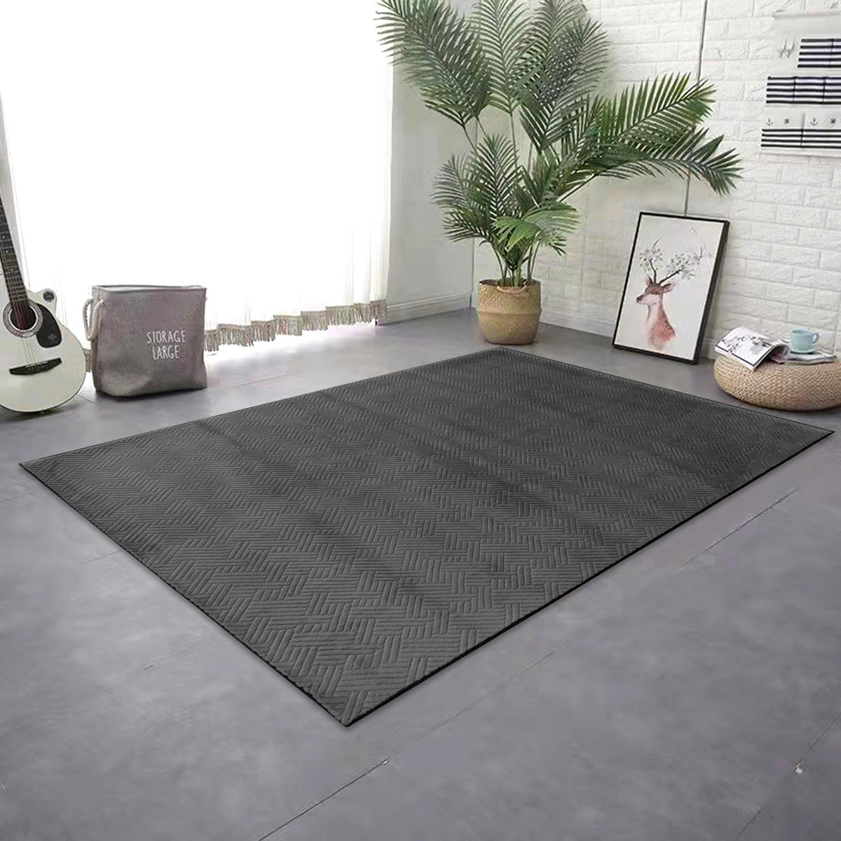 Fellimitat Monaco stone B/L: ca. 120x160 cm Monaco - stone (120,00/160,00cm)