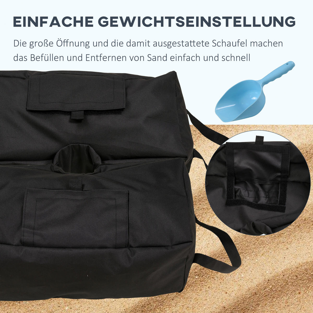 Outsunny Sonnenschirmständer schwarz Polyethylen B/H/L: ca. 50x18x50 cm Sonnenschirmständer - schwarz (50,00/50,00/18,00cm) - Outsunny