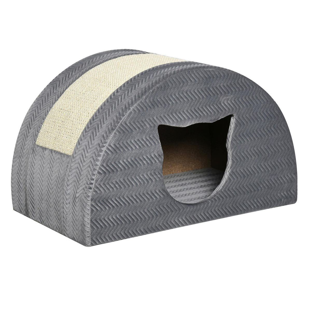 PawHut Katzen-Zubehör grau Edelstahl B/H/L: ca. 30x48,5x30 cm Katzenhöhle - grau (30,00/30,00/48,50cm) - PawHut