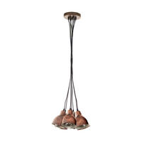 Eglo Pendelleuchte Kupfer Metall B/H/L: ca. 38,5x110x38,5 cm E27 7 Brennstellen Priddy - Kupfer (38,50/38,50/110,00cm) - Eglo