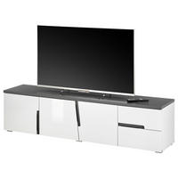 TV-Lowboard Boston weiß Hochglanz anthrazit B/H/T: ca. 176x44x38 cm Boston - weiß/anthrazit (176,00/44,00/38,00cm)