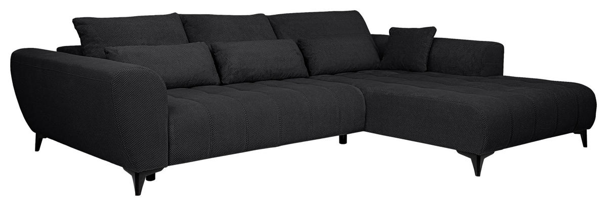 Ecksofa Garay-S schwarz Microfaser B/H/T: ca. 287x83x220 cm Garay-S - schwarz (287,00/83,00/220,00cm)