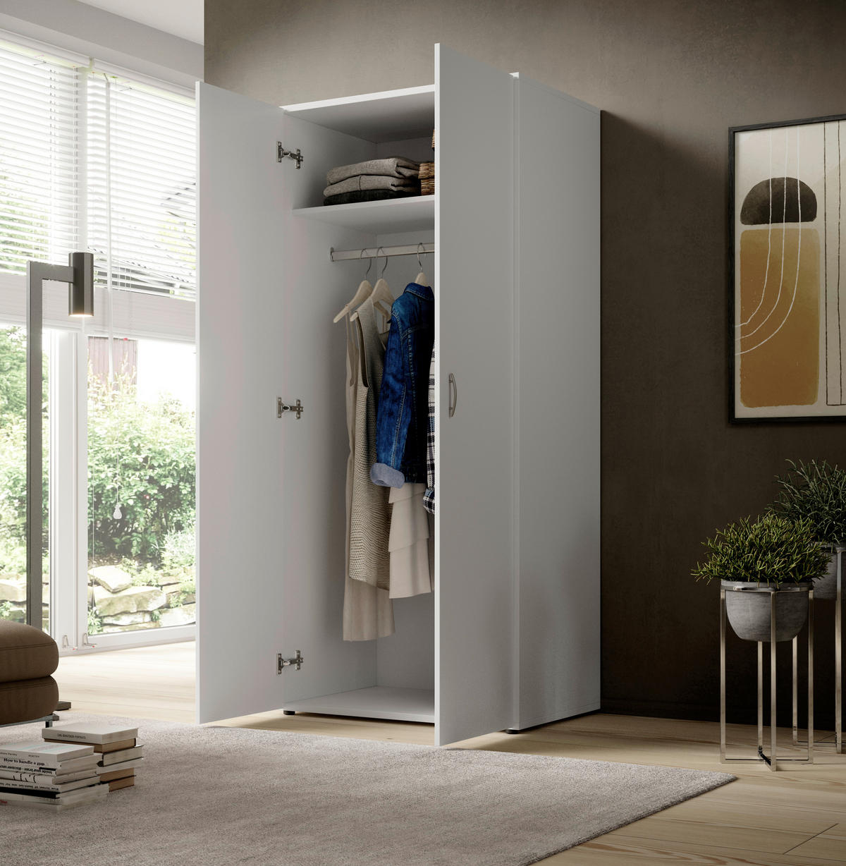 Kleiderschrank Joe weiß B/H/T: ca. 81x176x50,8 cm Joe - weiß (81,00/176,00/50,80cm)