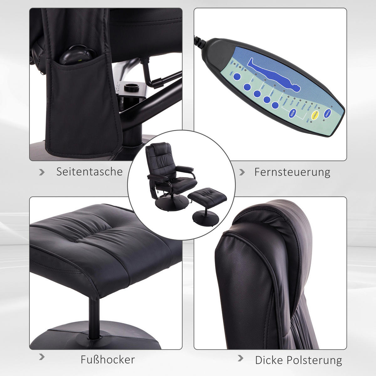 HOMCOM Relaxsessel 700-037V01BK 700-037V01BK - HOMCOM