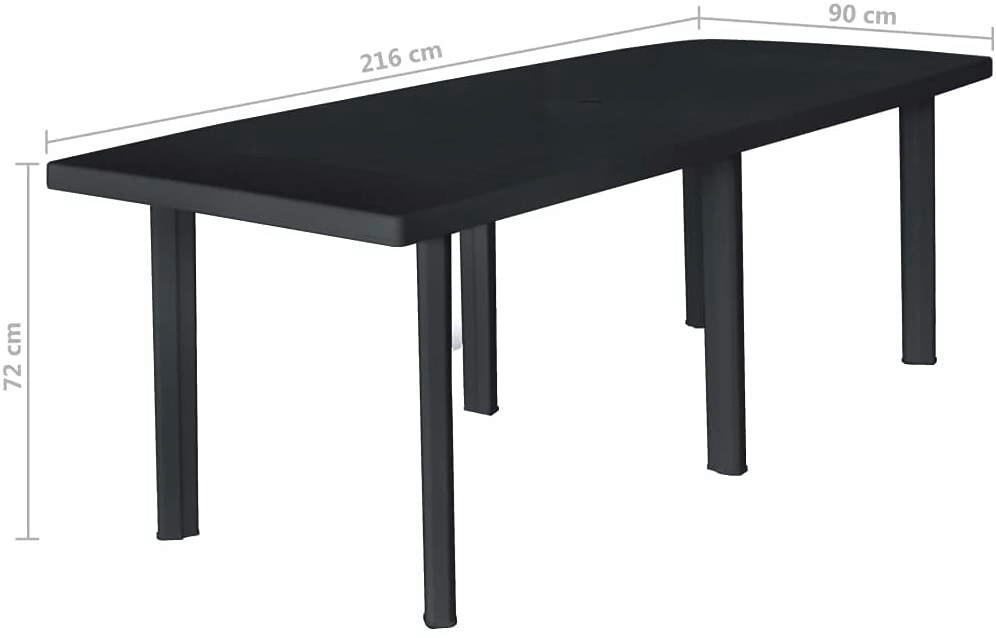 ProGarden Tisch Trio anthrazit Kunststoff B/H/L: ca. 90x72x216 cm Trio - anthrazit (216,00/90,00/72,00cm) - ProGarden