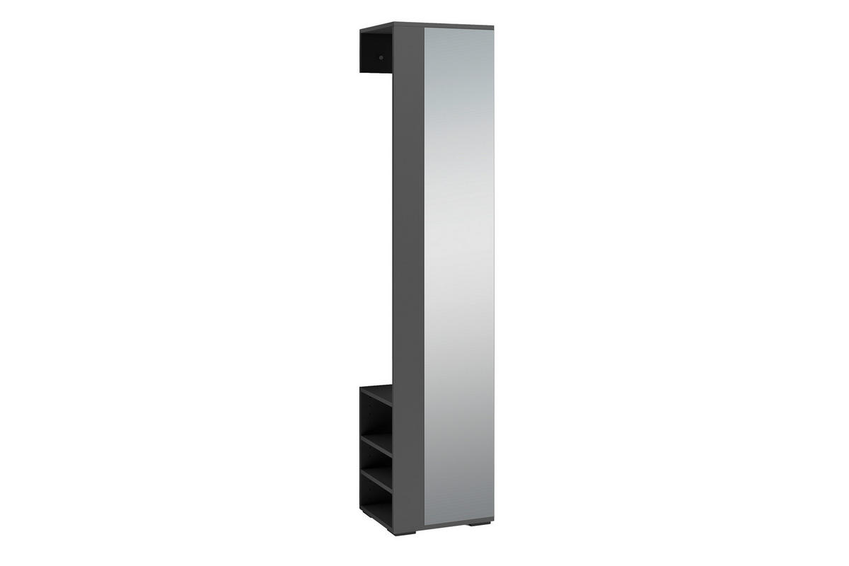 Hochschrank BEN anthrazit Spiegel B/H/T: ca. 40x184x35 cm BEN - anthrazit (40,00/184,00/35,00cm) - byLIVING