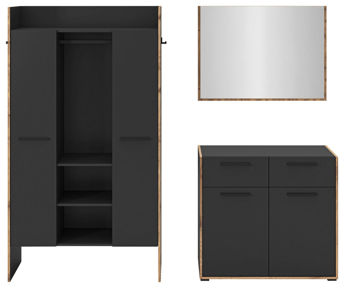 Garderobe Bueno Basalt Nox Oak Nachbildung B/H/T: ca. 215x189x37 cm Bueno - Basalt (215,00/189,00/37,00cm) - xonox.home