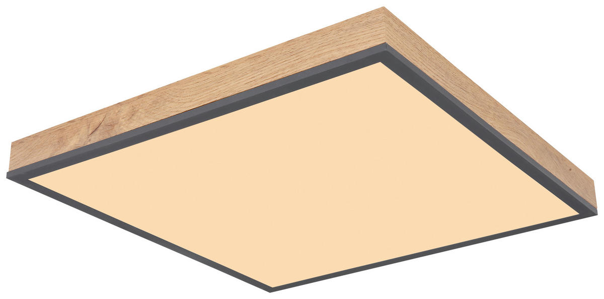 GLOBO LED-Deckenleuchte Graphit Aluminium Acryl MDF B/H/L: ca. 45x7,6x45 cm 1 Brennstellen DORO - Graphit (45,00/45,00/7,60cm) - GLOBO