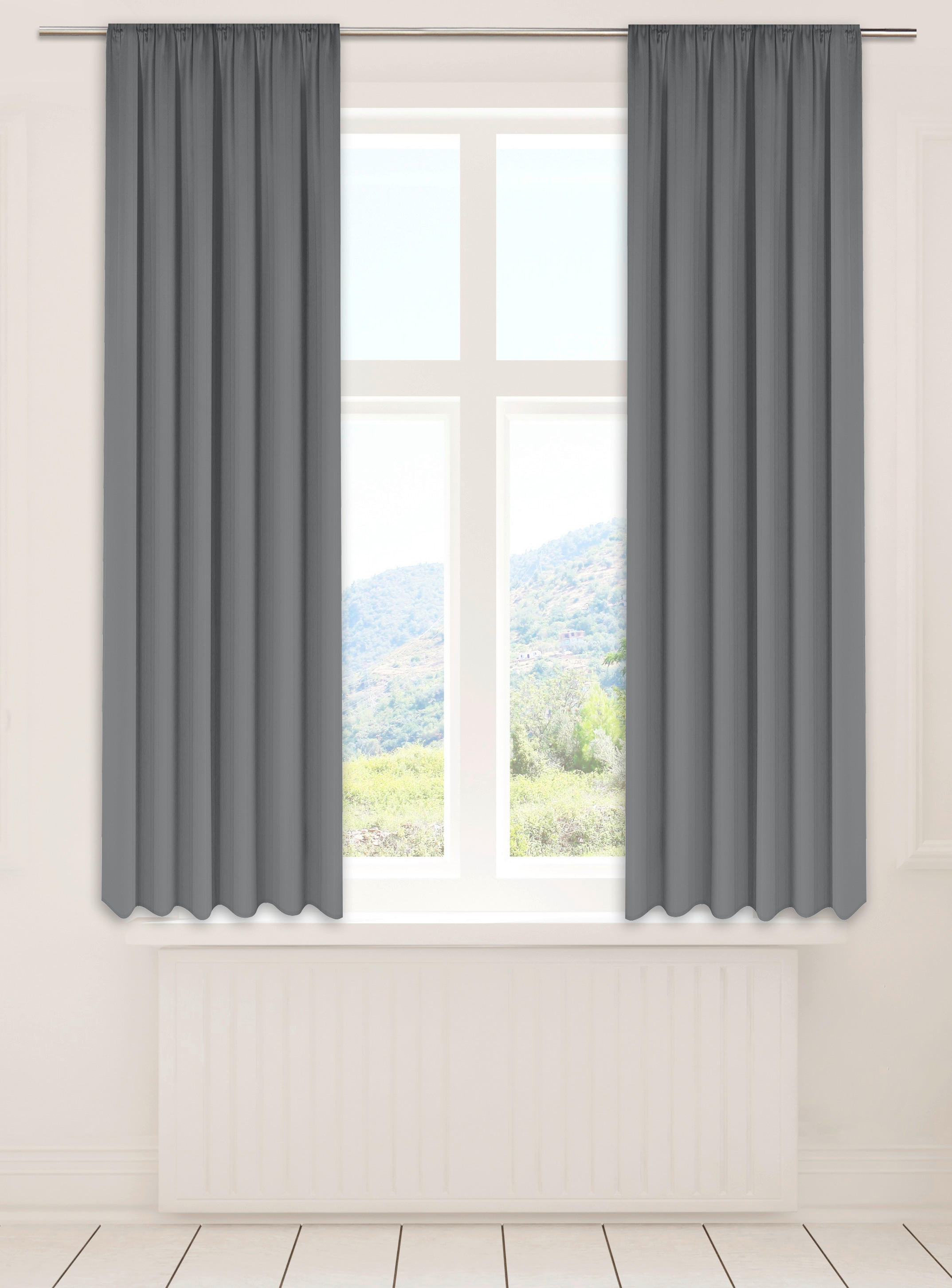 POCOline Verdunklungsvorhang Luna grau B/L: ca. 135x175 cm Luna - grau (135,00/175,00cm) - POCOline