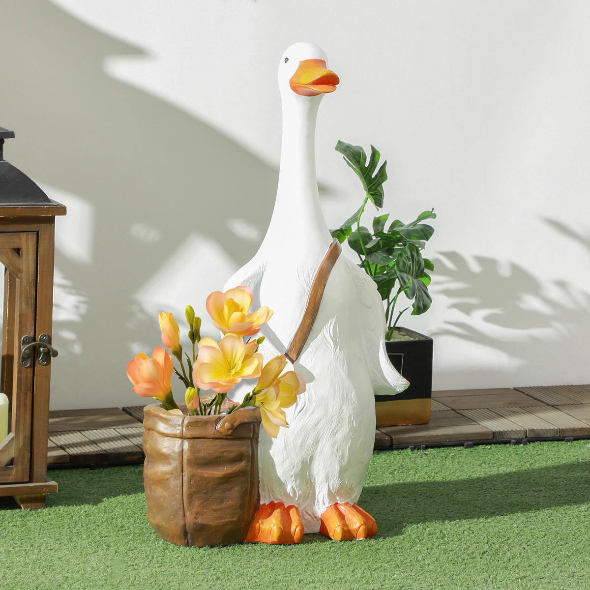 Outsunny Blumentopf weiß Kunststoff B/H/L: ca. 18x60x32 cm Blumentopf - weiß (32,00/18,00/60,00cm) - Outsunny