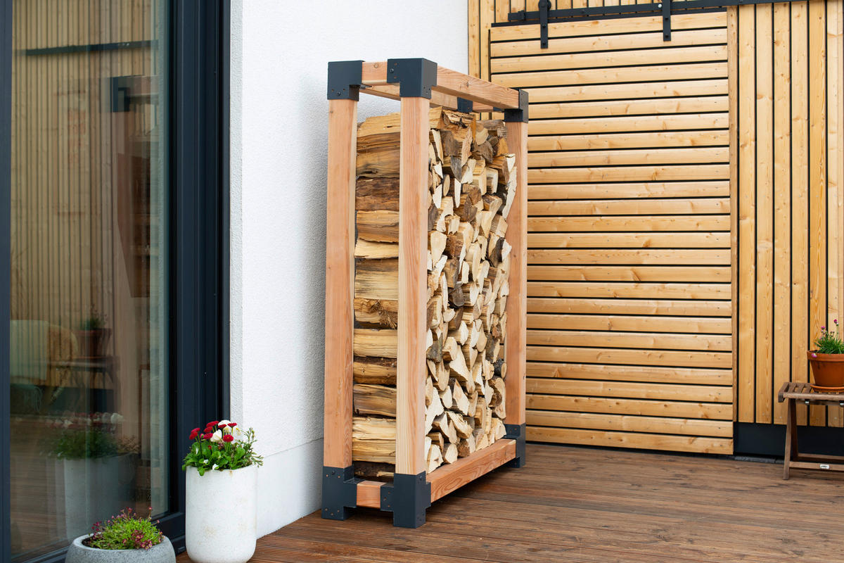 Westmann Kaminholzregal Michel natur B/H/L: ca. 40x180x138 cm Michel - natur (138,00/40,00/180,00cm) - Westmann