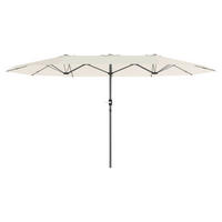 Outsunny Doppelsonnenschirm beige Stahl B/H/L: ca. 260x240x436 cm Doppelsonnenschirm - beige (436,00/260,00/240,00cm) - Outsunny