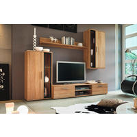 Wohnwand Neon Eiche Sonoma Nachbildung schwarz B/H/T: ca. 233x190x40 cm Neon - Eiche/schwarz (233,00/190,00/40,00cm)