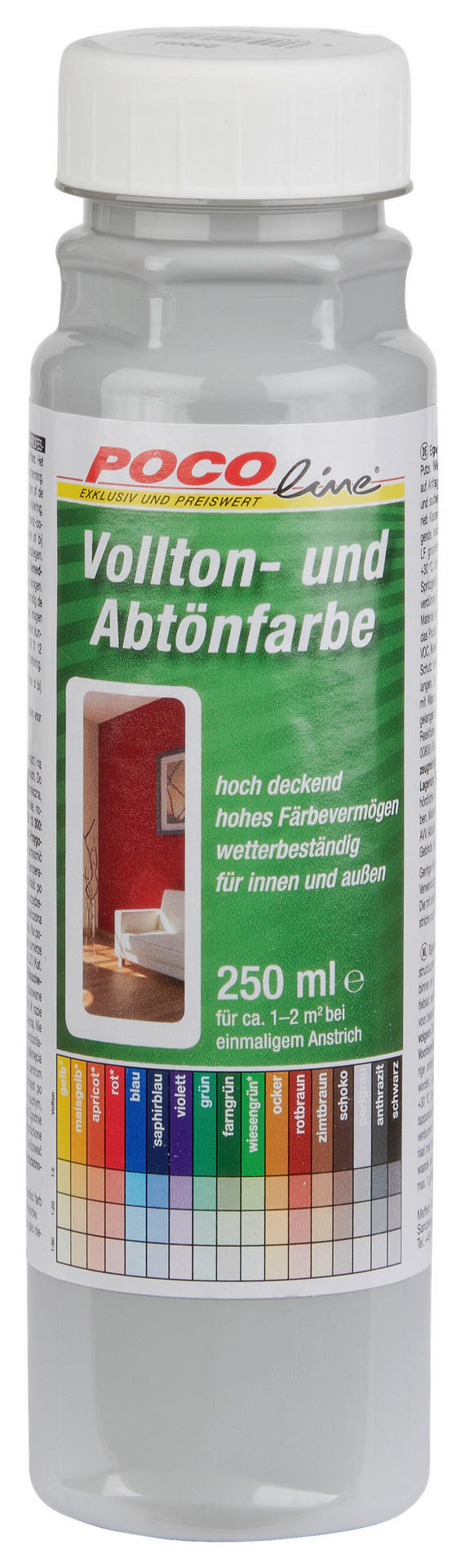 POCOline Vollton- und Abtönfarbe perlgrau ca. 0,25 l Voll+Abtönfarbe 250ml perlgrau - perlgrau (250ml) - POCOline