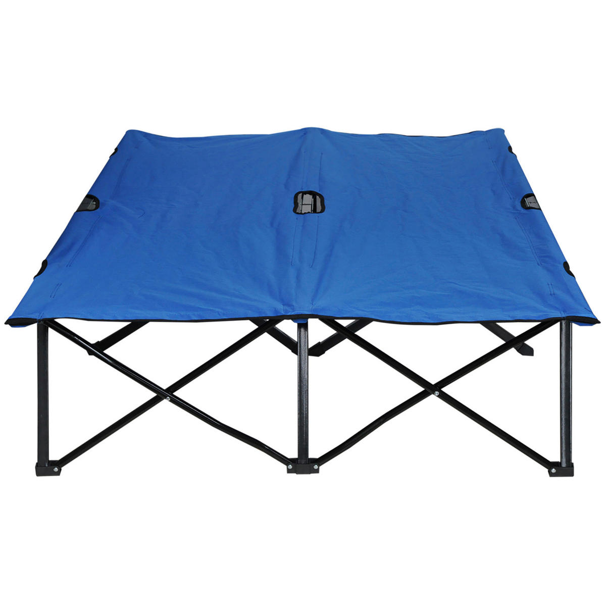 Outsunny Campingartikel B/H/L: ca. 125x193x40 cm Feldbett - blau/schwarz (40,00/125,00/193,00cm) - Outsunny