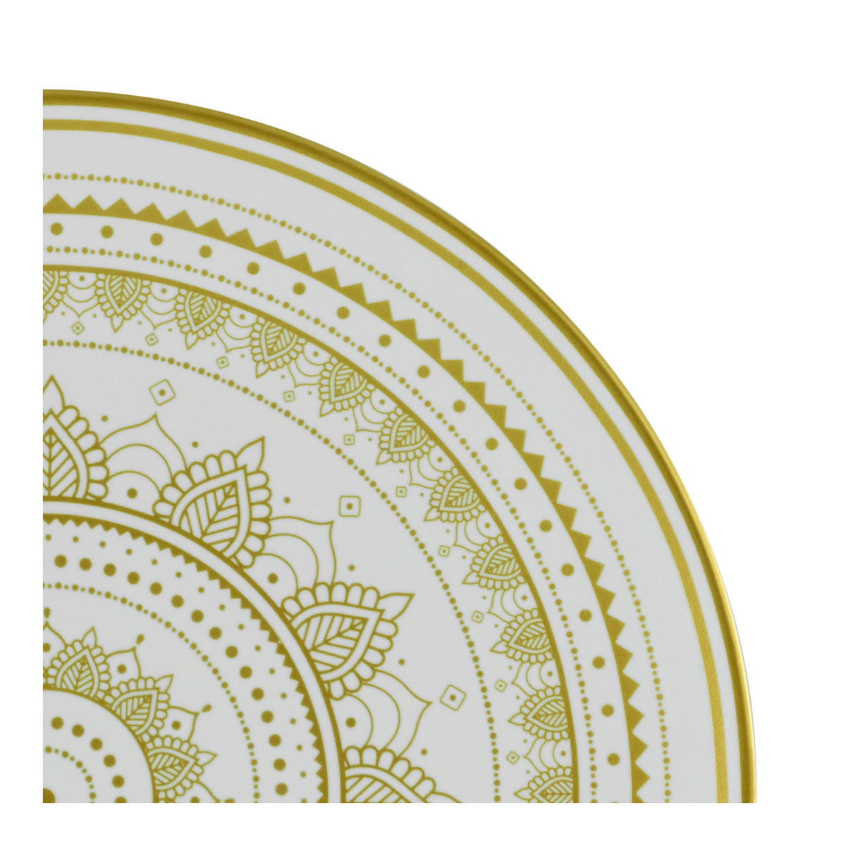 CreaTable Tafelservice MANDALA GOLD weiß Steinzeug 12 tlg. MANDALA GOLD - gold/weiß - CreaTable