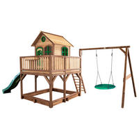 AXI Spielhaus Liam braun B/H/L: ca. 541x291x277 cm Liam - braun/grün (277,00/541,00/291,00cm) - AXI