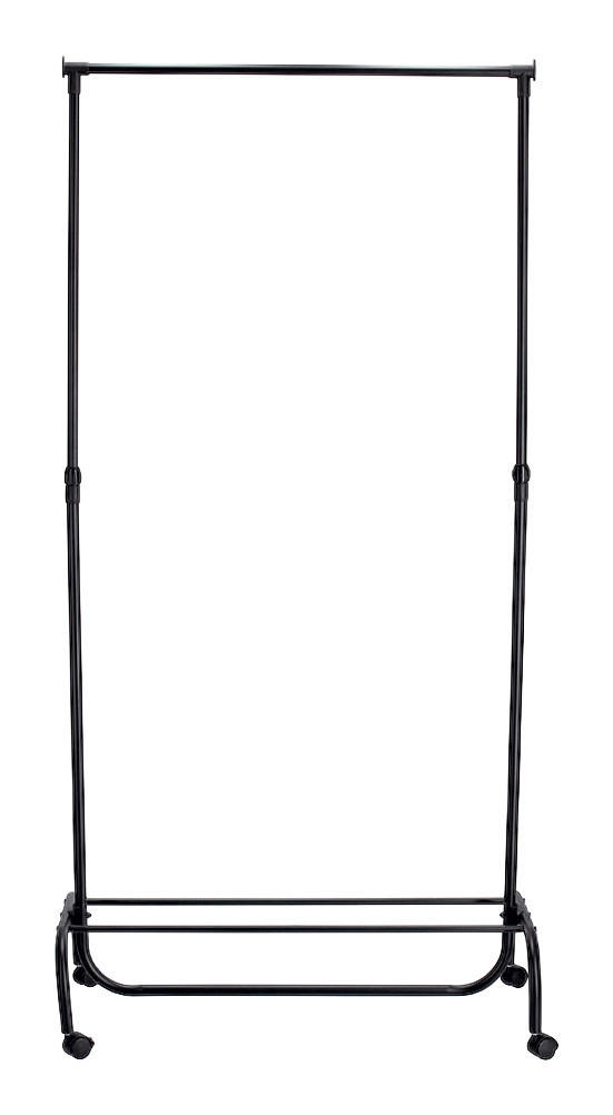 Zeller Kleiderständer schwarz Kunststoff B/H/L: ca. 43x175x86 cm Rollkleiderständer - schwarz (86,00/43,00/175,00cm) - Zeller