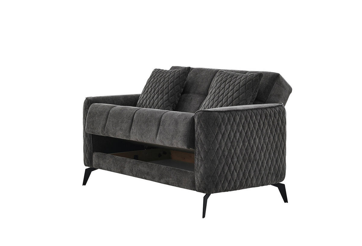 Sofa 3-2-1 Lendor grau Webstoff Lendor - schwarz/grau