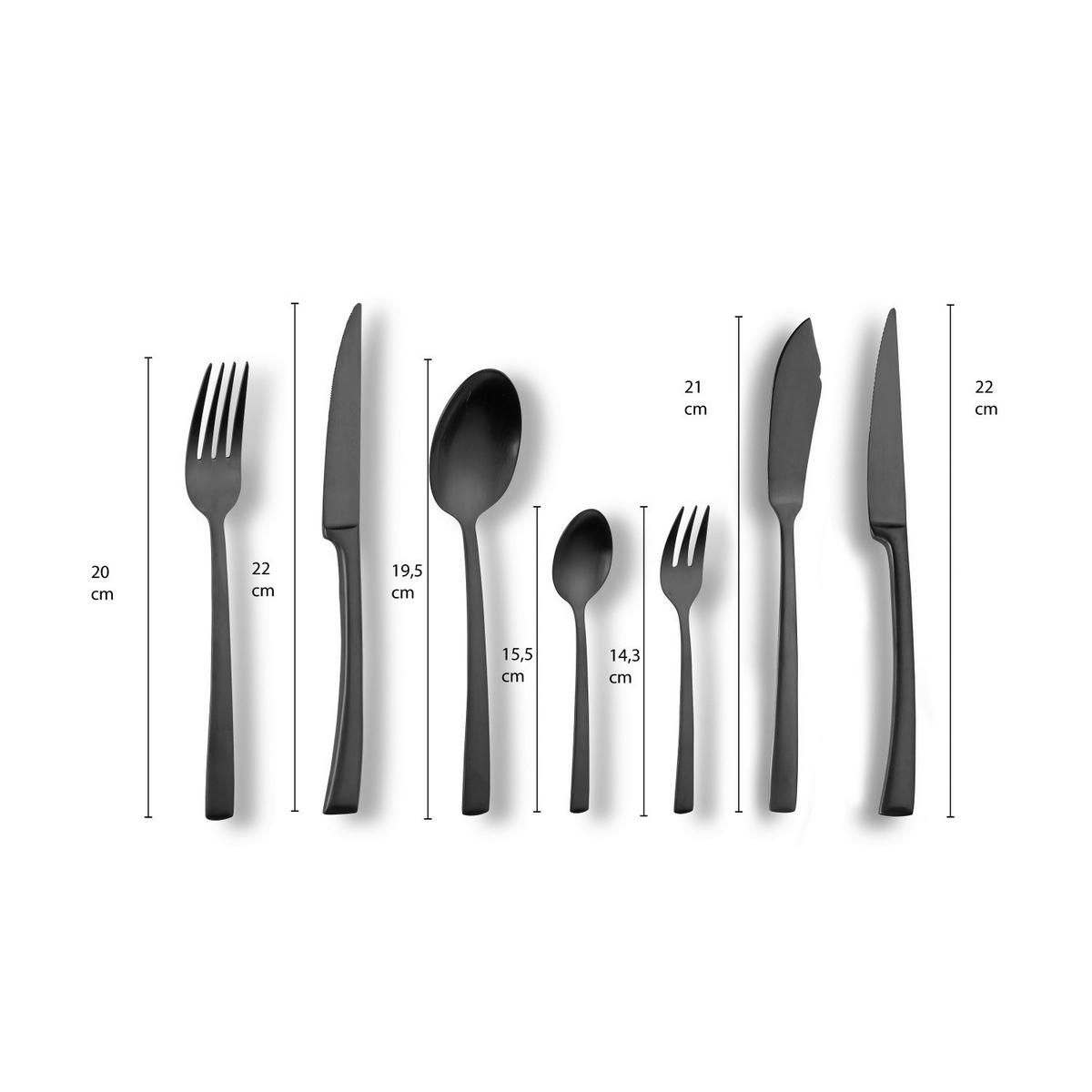 ECHTWERK Besteckset Avelino mattschwarz Edelstahl 42 tlg. Avelino - mattschwarz (22,00/1,00/2,00cm) - ECHTWERK