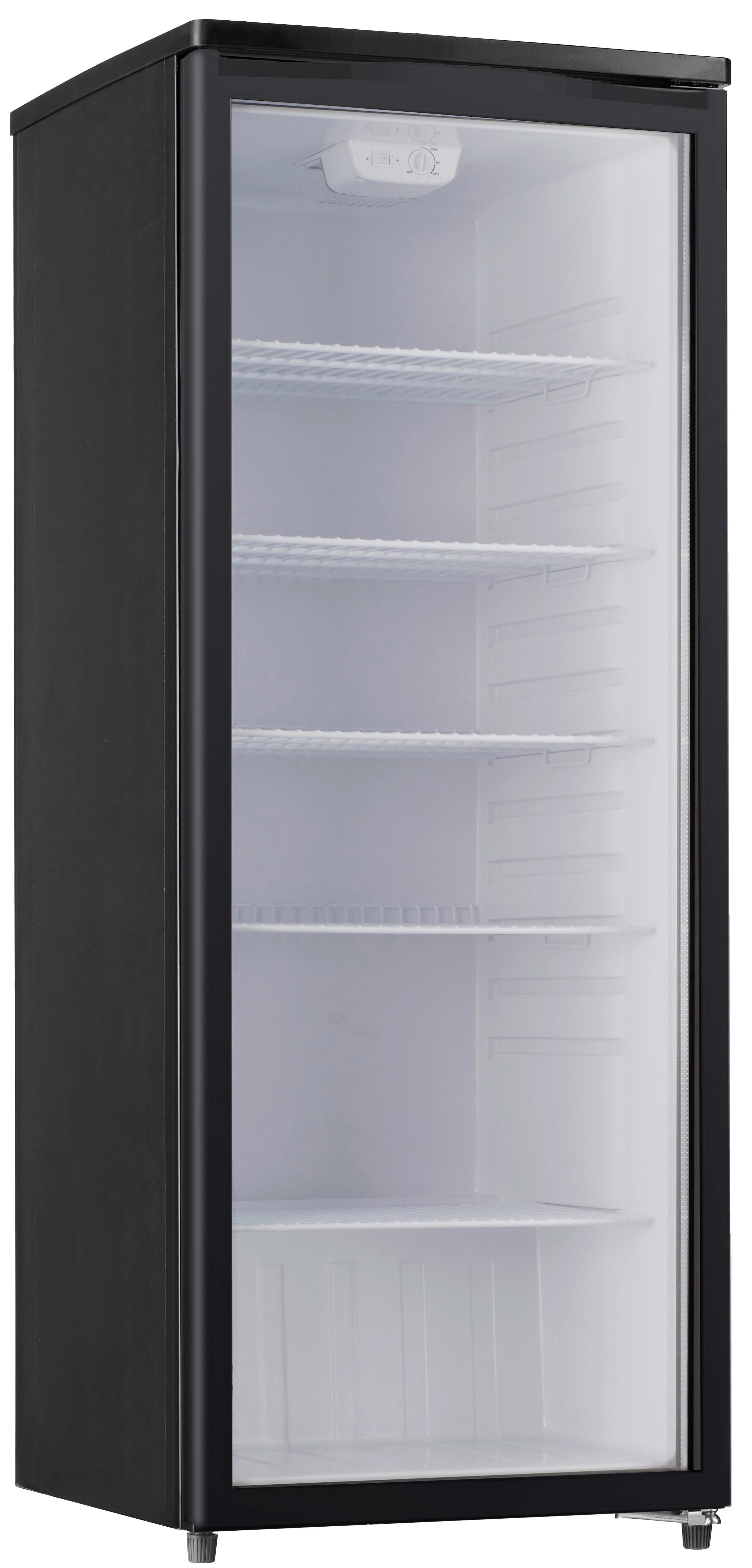 PKM Glastür Kühlschrank GKS255B schwarz B/H/T: ca. 55x143x58 cm Glastür-Kühlschrank GKS255B - schwarz (55,00/143,00/58,00cm) - PKM