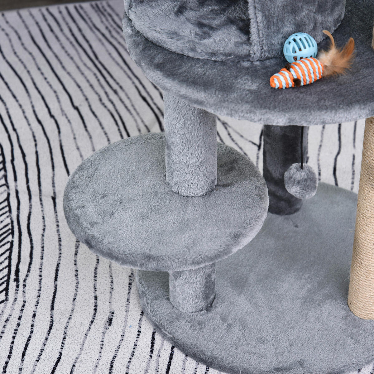 PawHut Katzenbaum grau Sisal B/H/L: ca. 48x104x48 cm Katzenbaum - grau (48,00/48,00/104,00cm) - PawHut